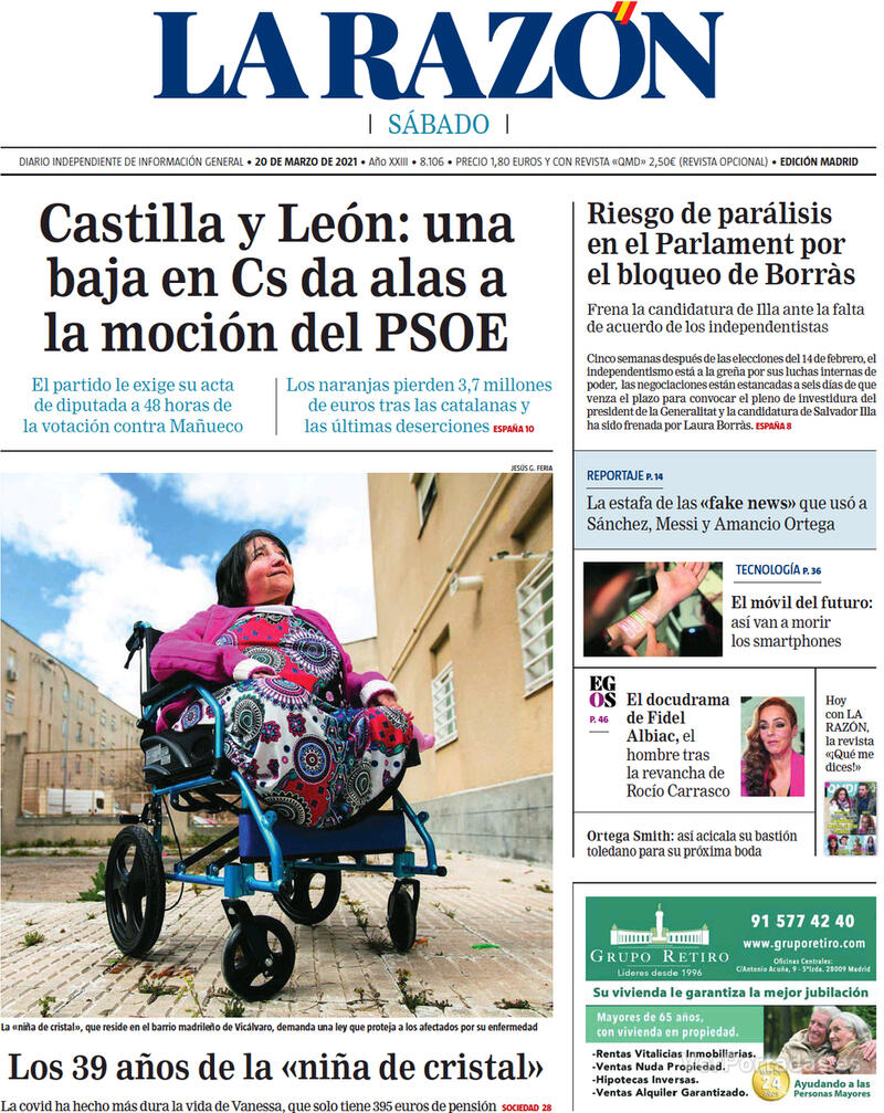 Portada La Razón 2021-03-21