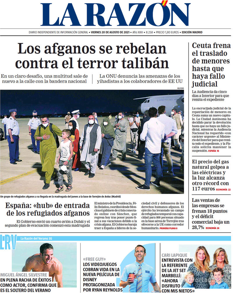 Portada La Razón 2021-08-21