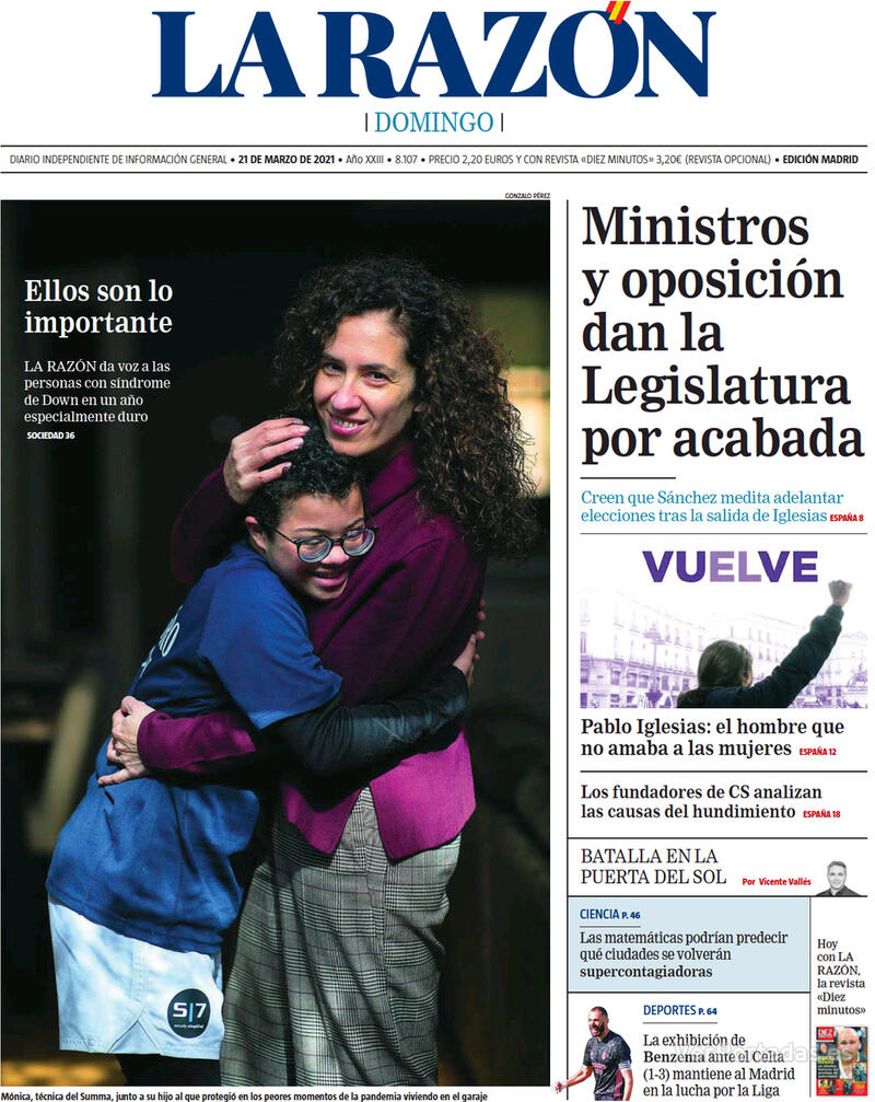 Portada La Razón 2021-03-22