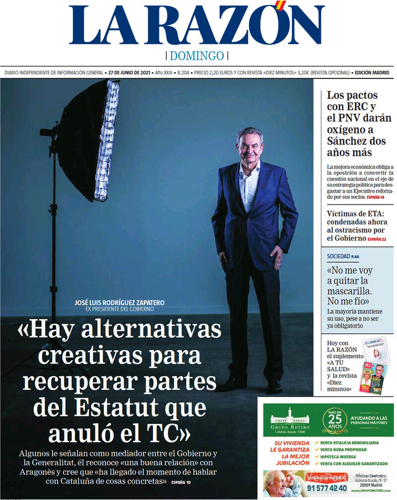 Portada La Razón 2021-06-28