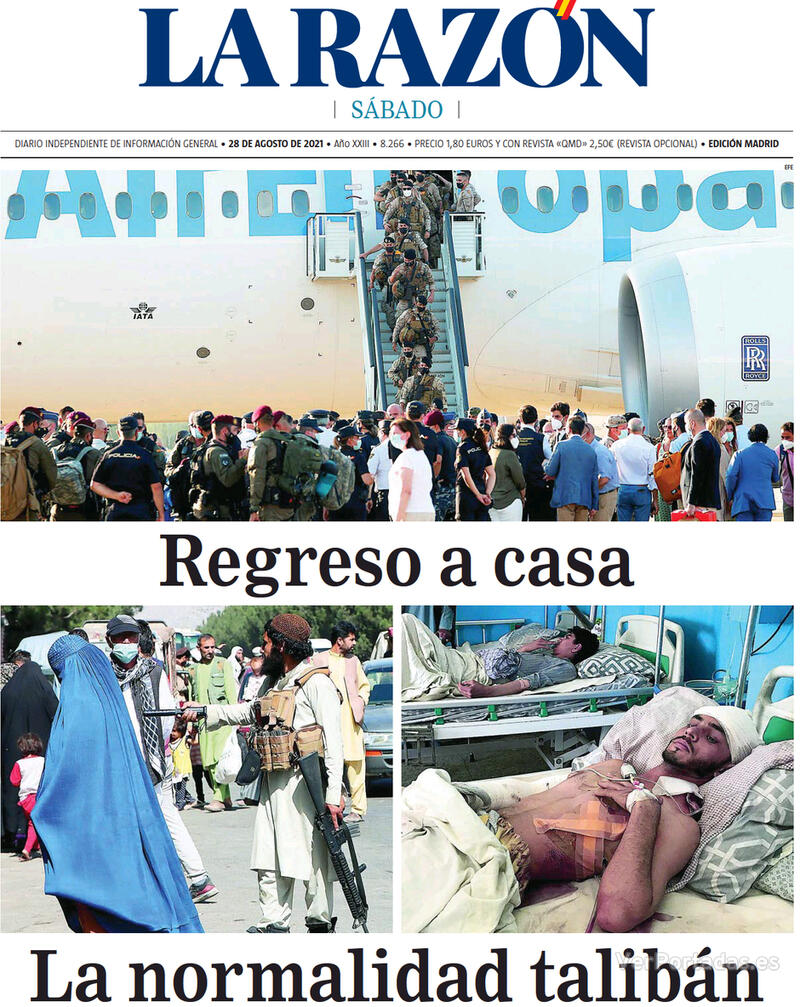 Portada La Razón 2021-08-29