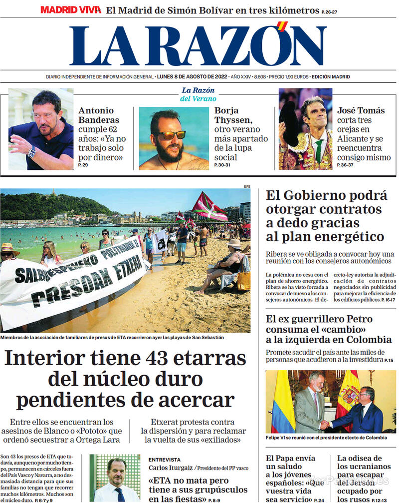 Portada La Razón 2022-08-09