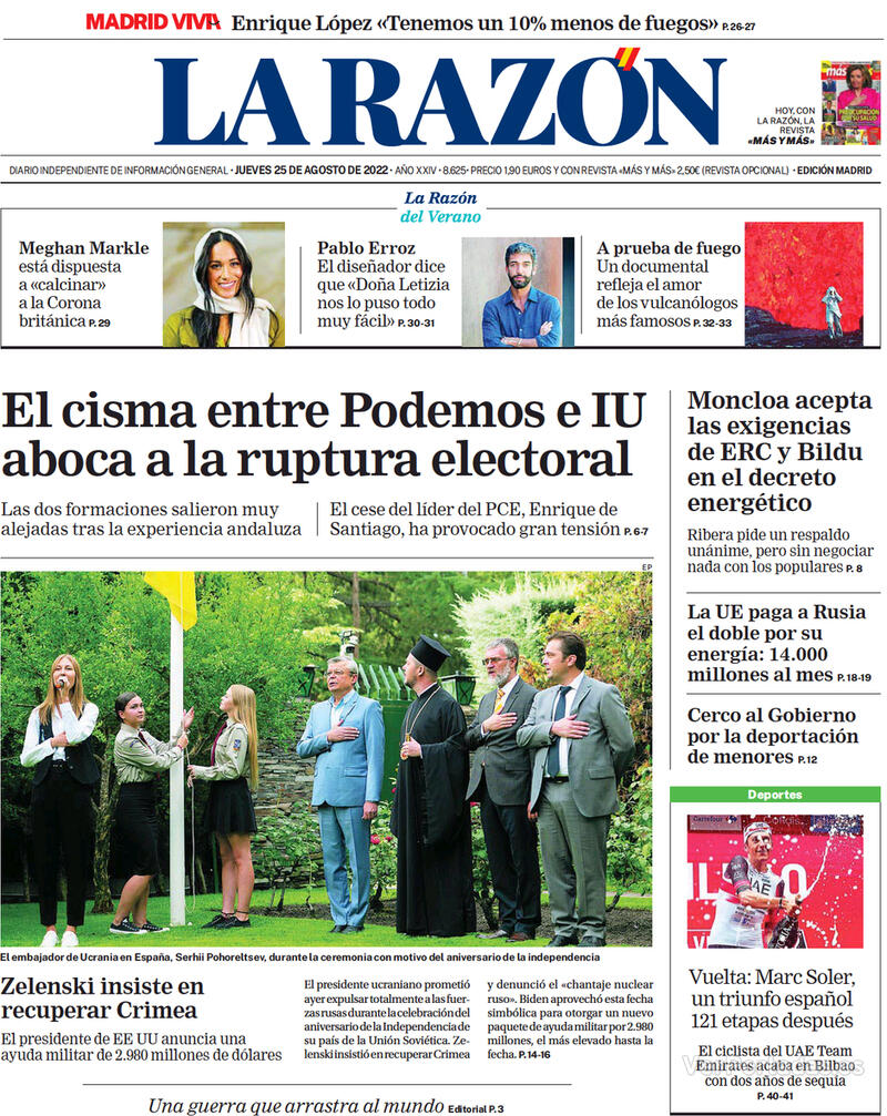 Portada La Razón 2022-08-26