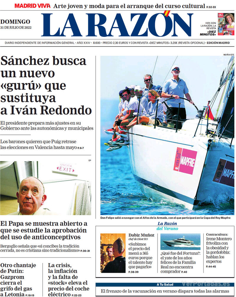 Portada La Razón 2022-08-01