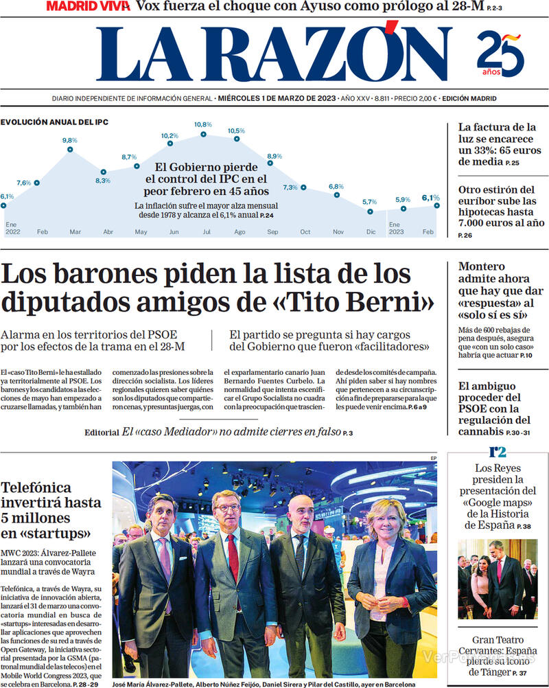 Portada La Razón 2023-03-02