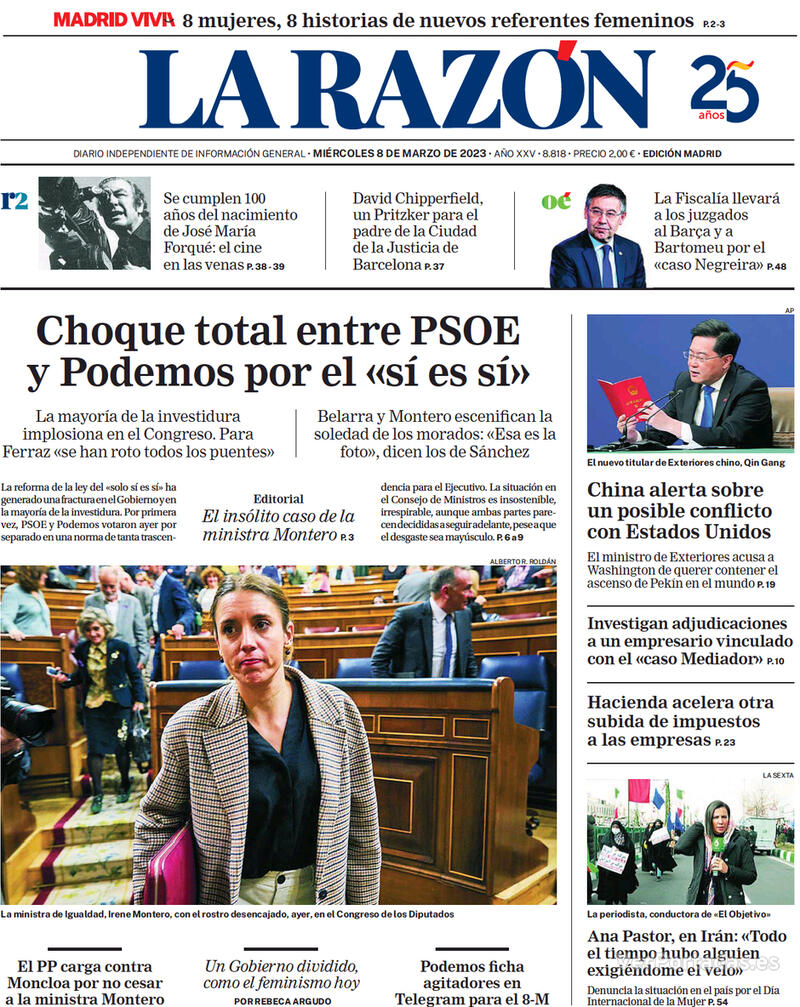 Portada La Razón 2023-03-09