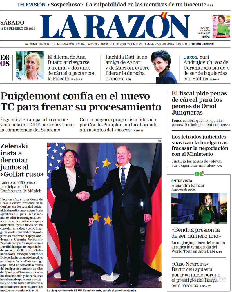 Portada La Razón 2023-02-19