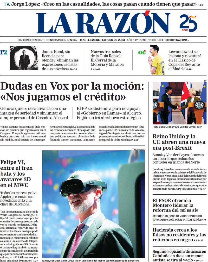 Portada La Razón 2023-03-01