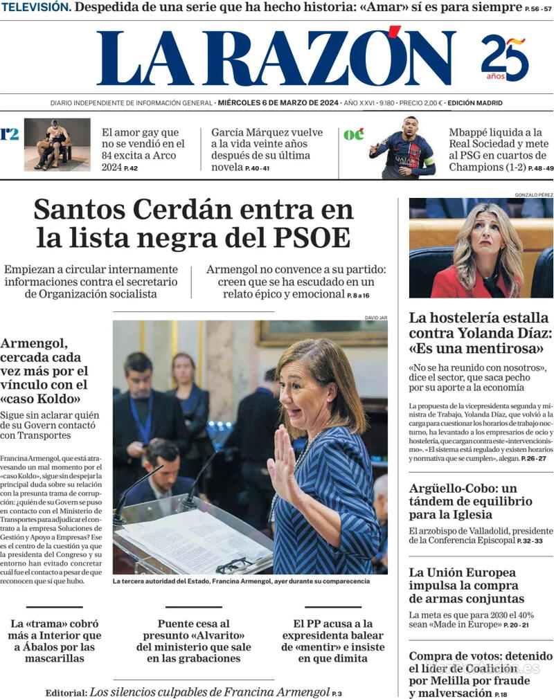 Portada La Razón 2024-03-07