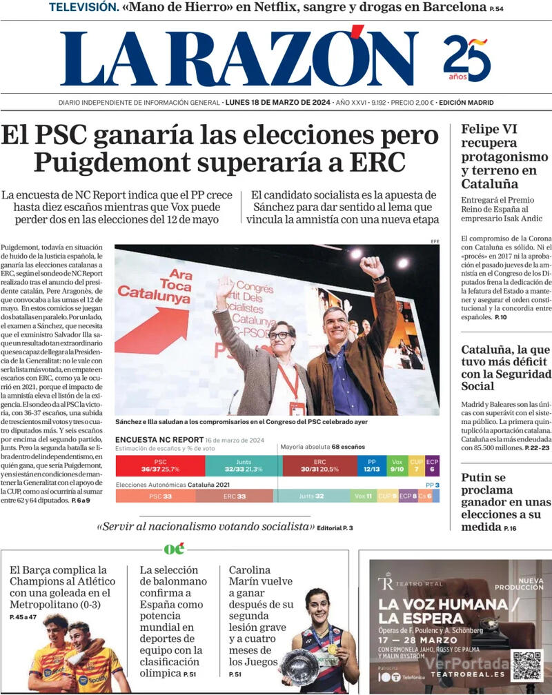 Portada La Razón 2024-03-19