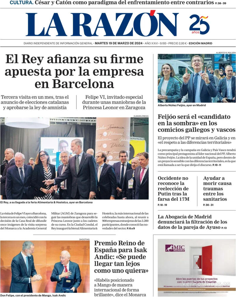 Portada La Razón 2024-03-20