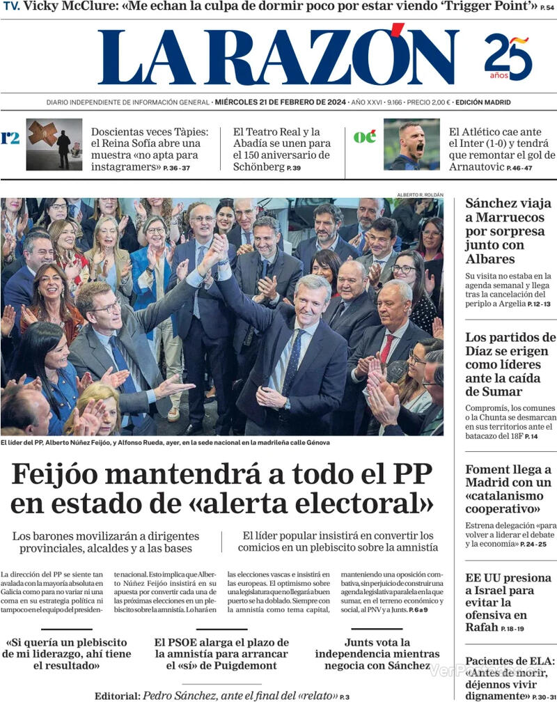 Portada La Razón 2024-02-22