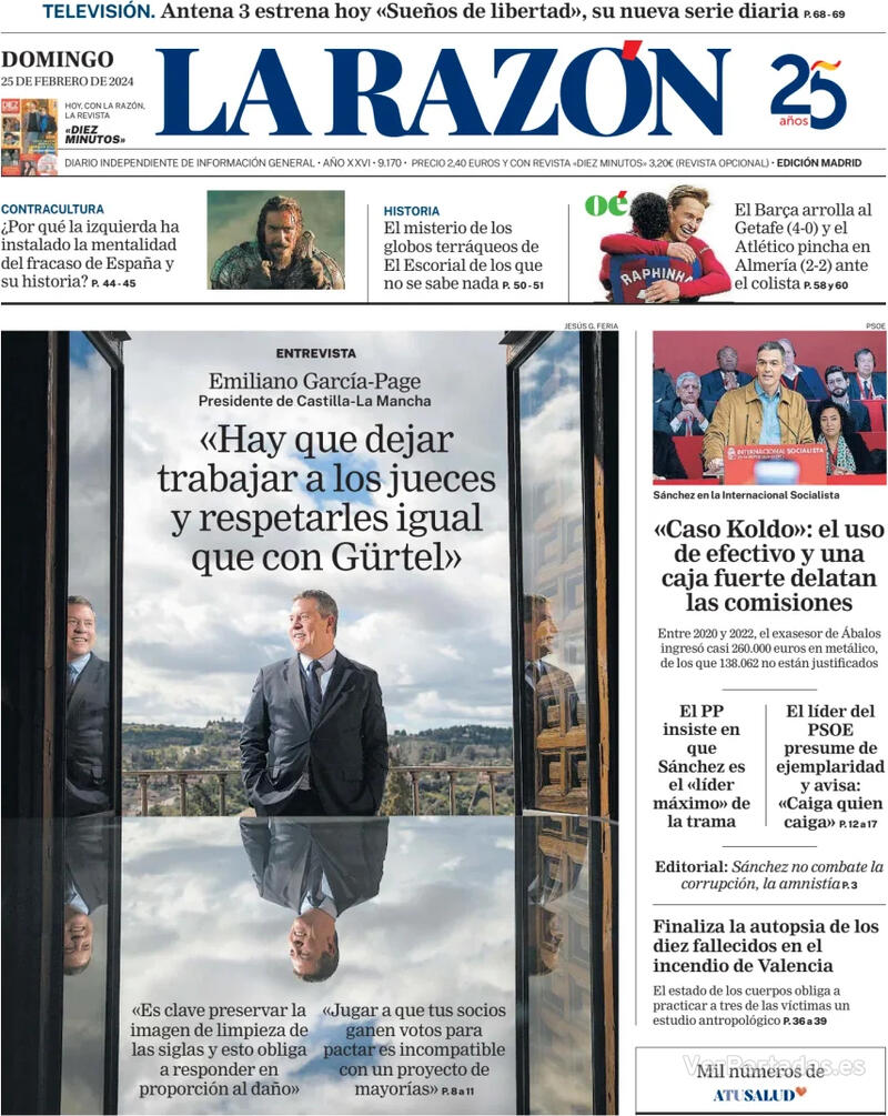 Portada La Razón 2024-02-26