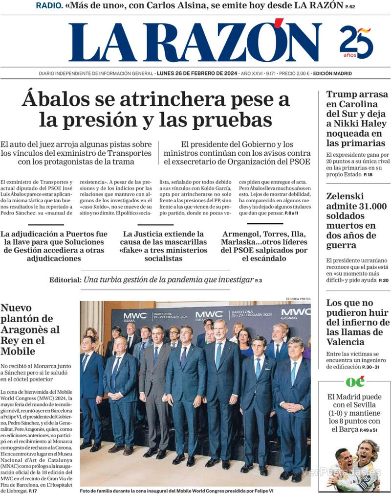 Portada La Razón 2024-02-27