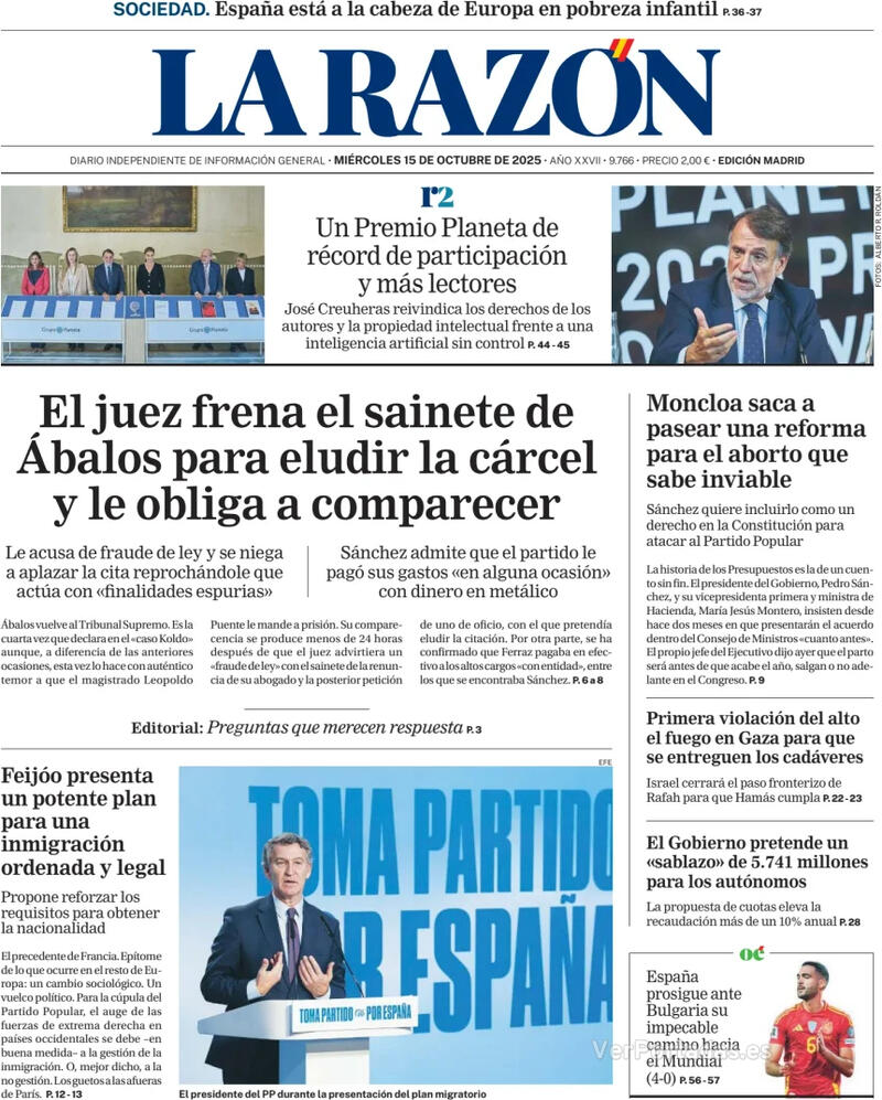 Portada ABC 2025-10-15
