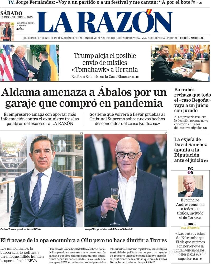 Portada ABC 2025-10-18