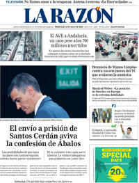 Portada periódico La Razón