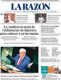 Portada La Razón 2025-09-24