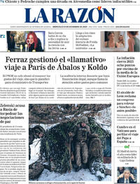 Portada La Razón 2025-12-31