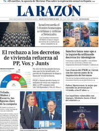 Portada periódico La Razón Portada periódico La Razón
