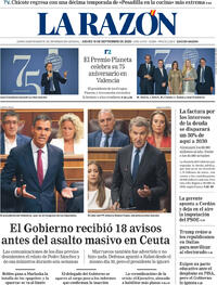Portada La Razón 2026-09-10