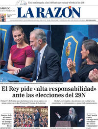 Portada periódico La Razón Portada periódico La Razón
