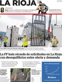 Portada periódico La Rioja Portada periódico La Rioja