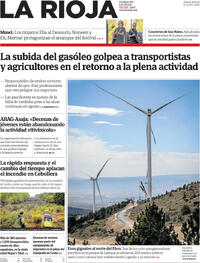 Portada periódico La Rioja Portada periódico La Rioja