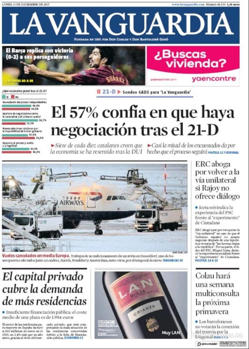 Portada El Correo 2017-12-11