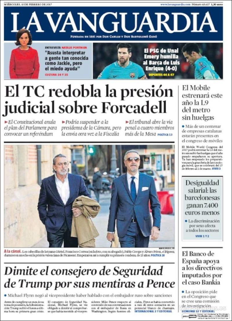 Portada El Correo 2017-02-15