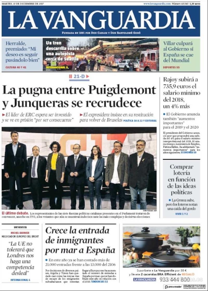 Portada El Correo 2017-12-19