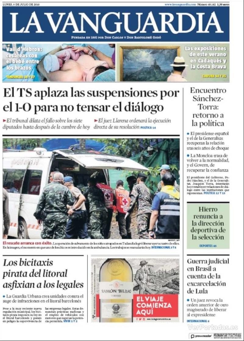 Portada El Correo 2018-07-09
