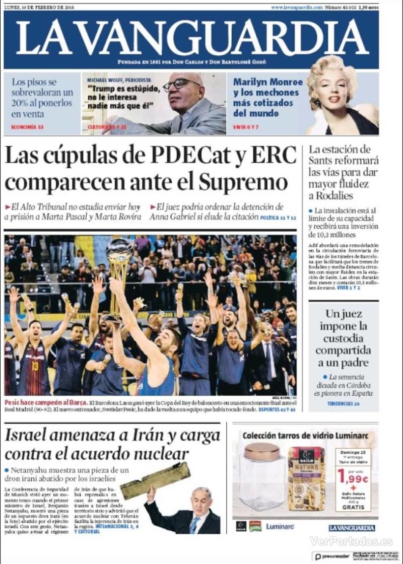 Portada El Correo 2018-02-19
