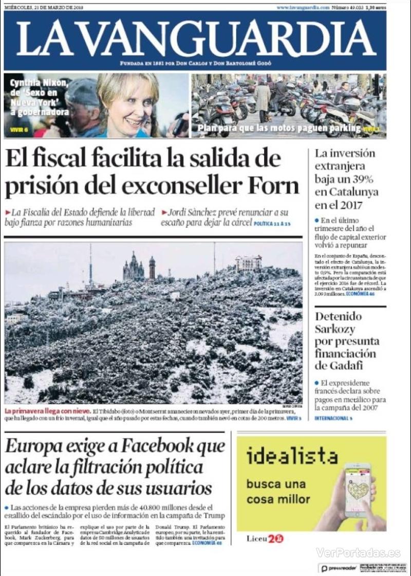 Portada El Correo 2018-03-21