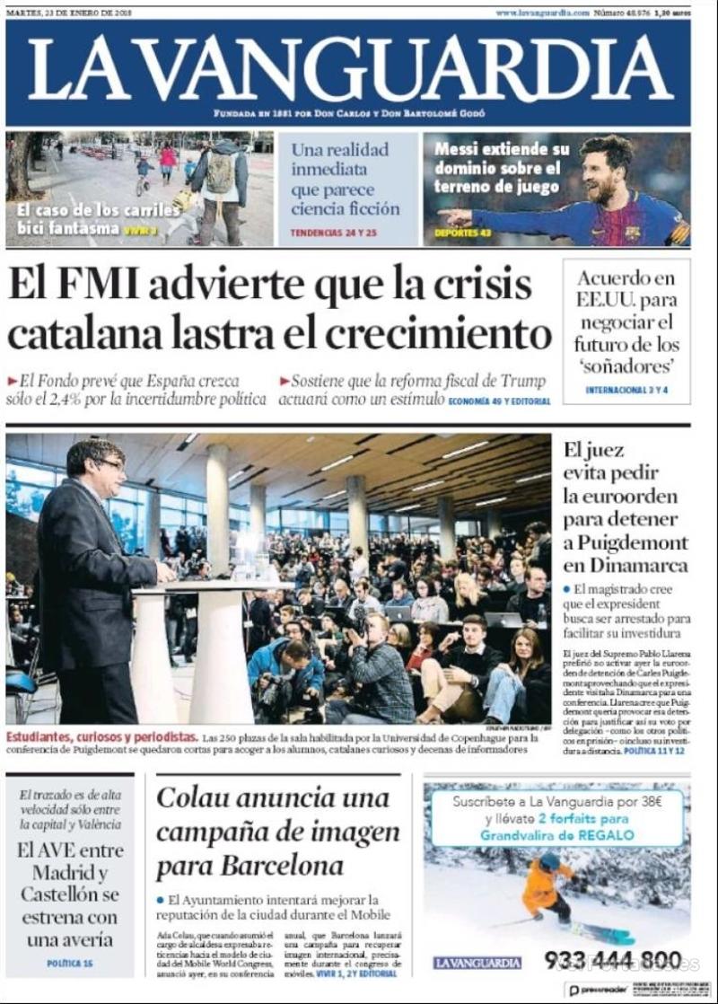 Portada El Correo 2018-01-23