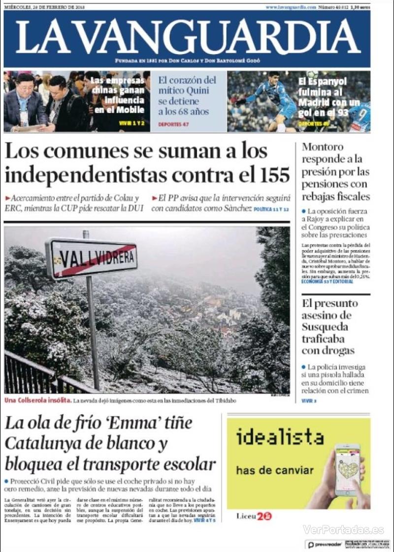 Portada El Correo 2018-02-28