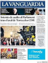 Portada La Vanguardia 2018-10-02