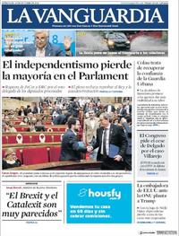 Portada La Vanguardia 2018-10-10