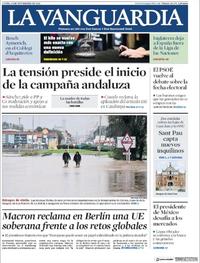 Portada La Vanguardia 2018-11-19