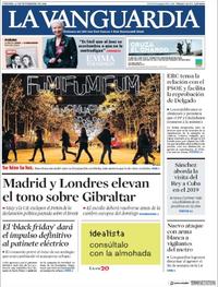 Portada La Vanguardia 2018-11-23