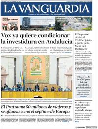 Portada La Vanguardia 2018-12-28