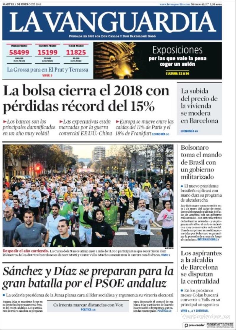Portada La Vanguardia 2019-01-02
