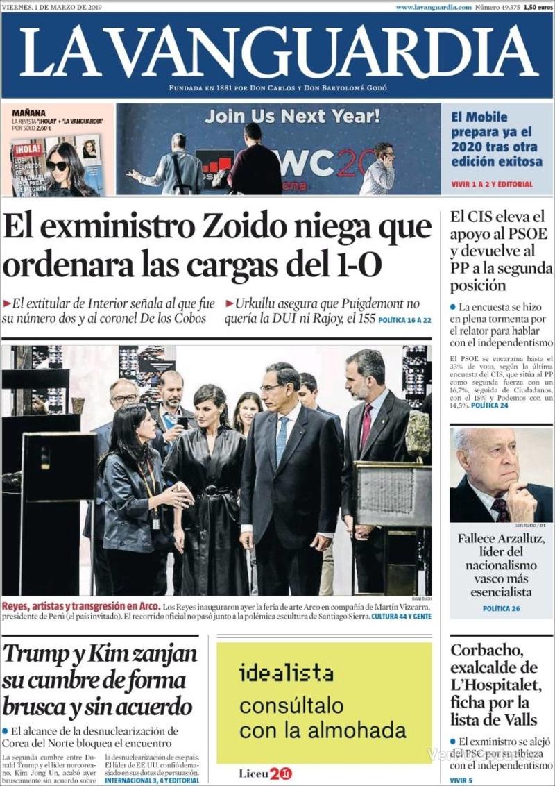 Portada La Vanguardia 2019-03-02