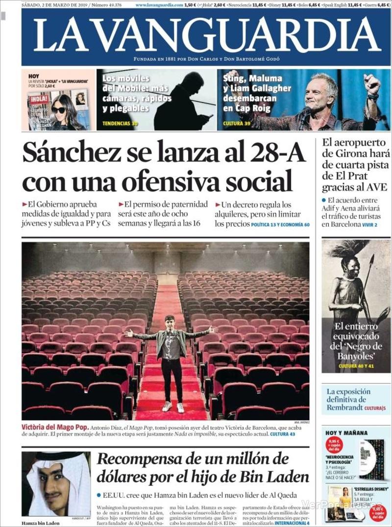 Portada La Vanguardia 2019-03-03