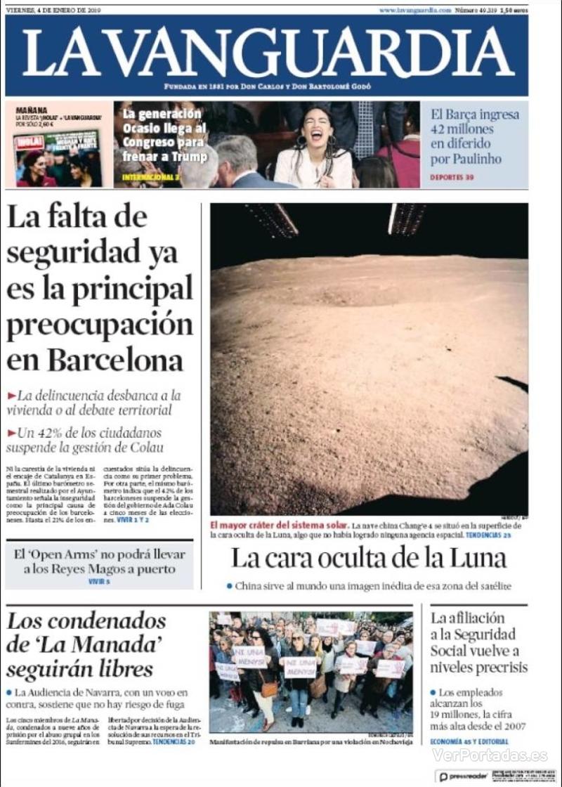 Portada La Vanguardia 2019-01-05
