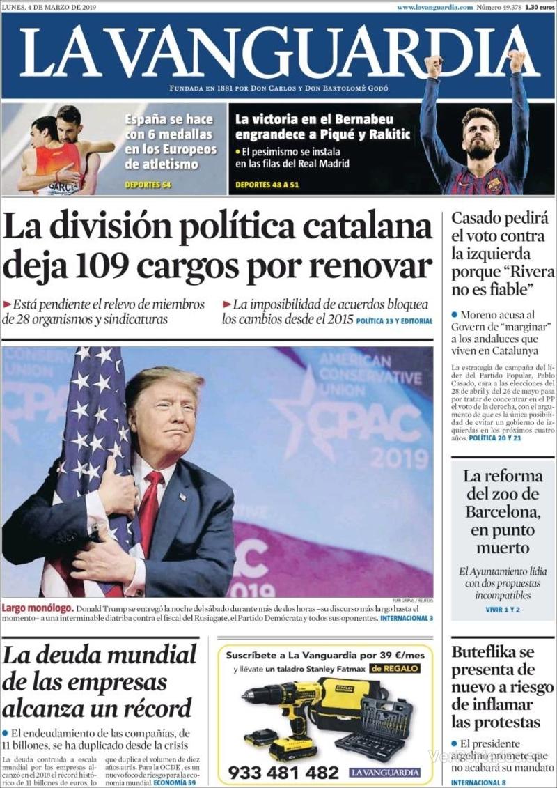 Portada La Vanguardia 2019-03-05