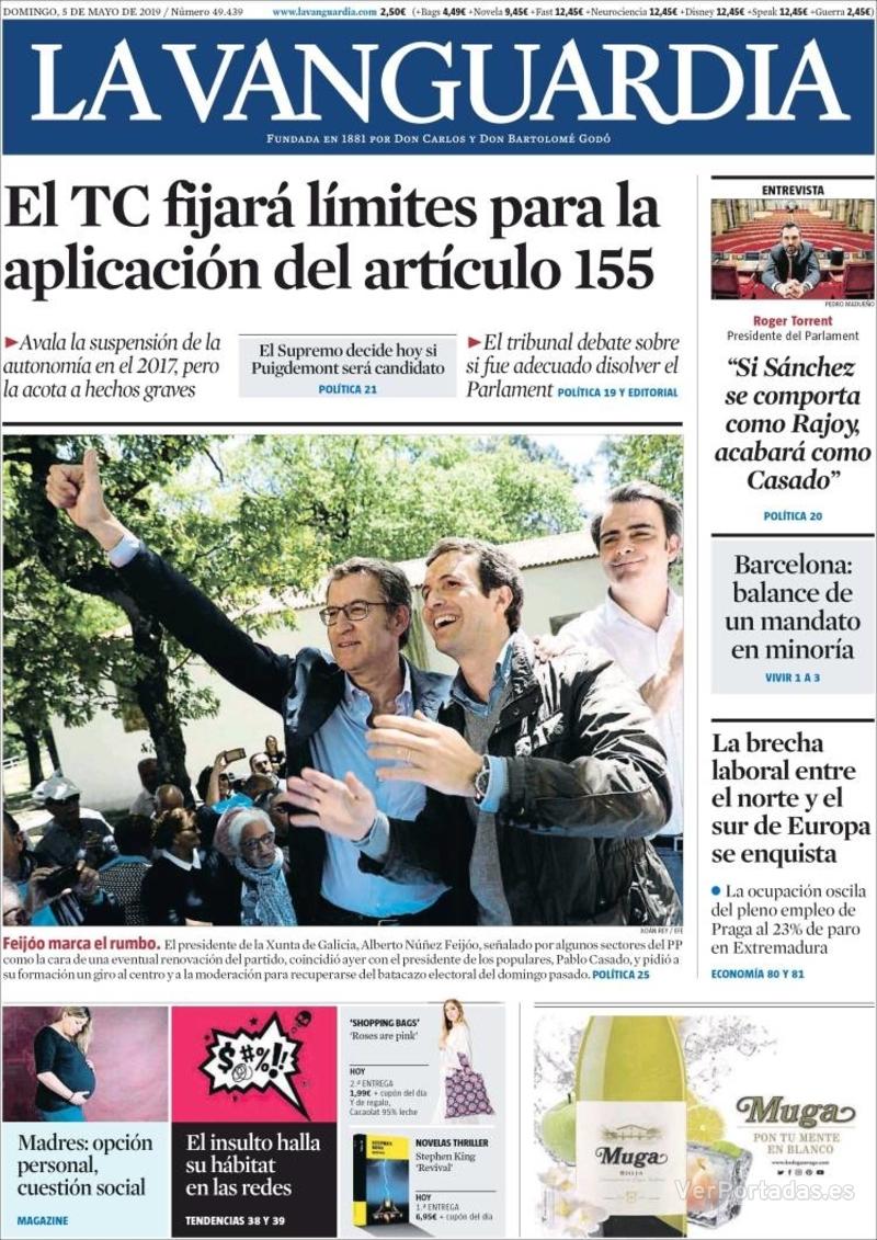 Portada La Vanguardia 2019-05-06
