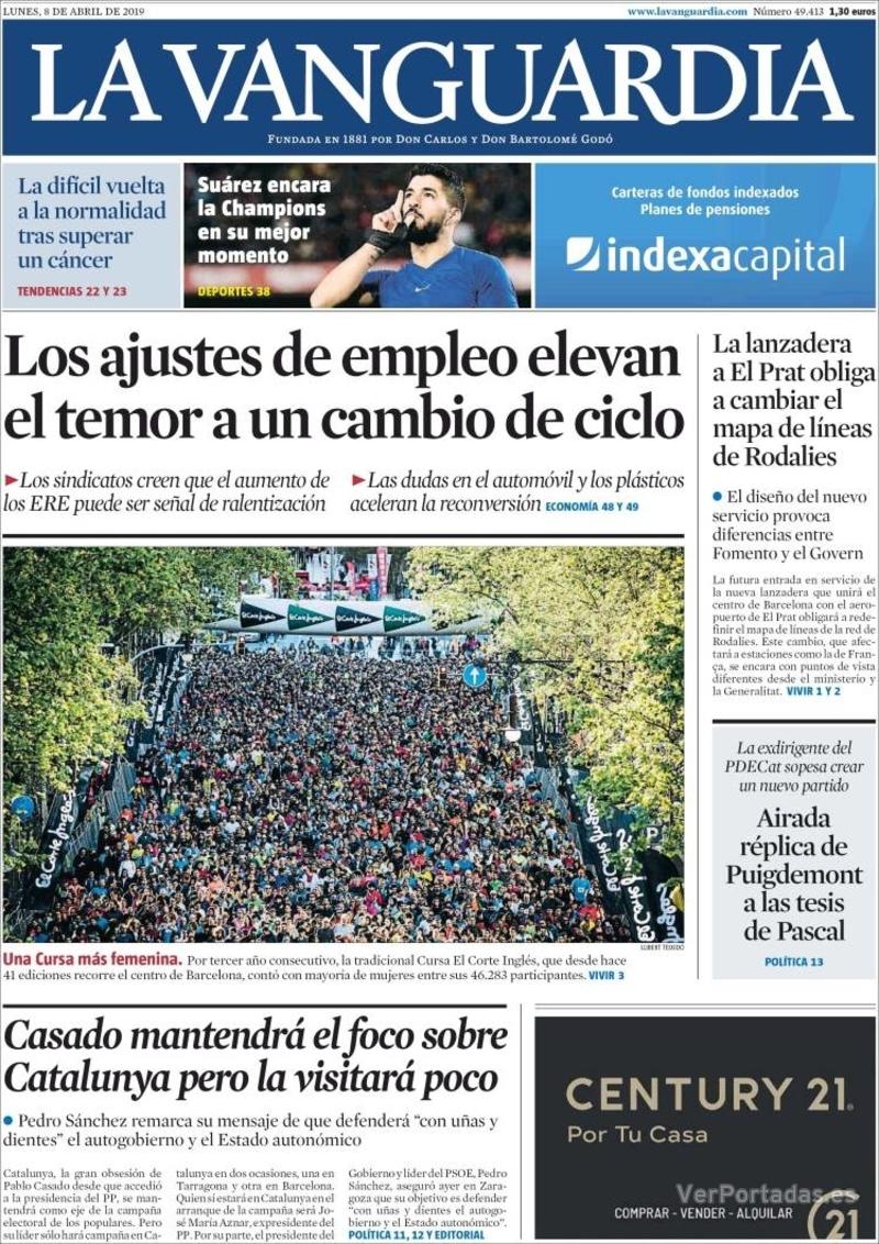 Portada La Vanguardia 2019-04-09