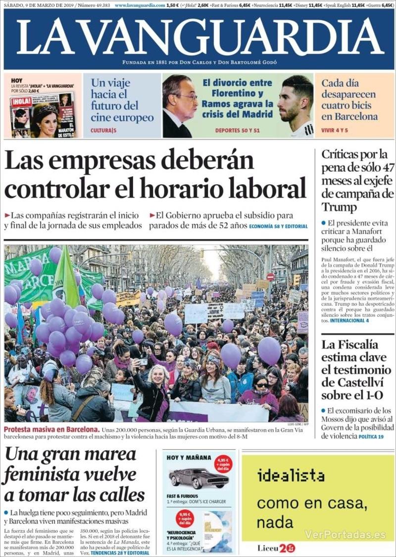 Portada La Vanguardia 2019-03-10