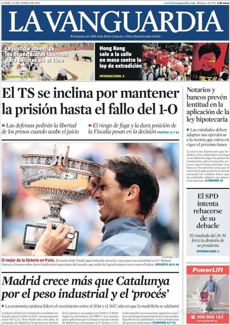 Portada La Vanguardia 2019-06-11